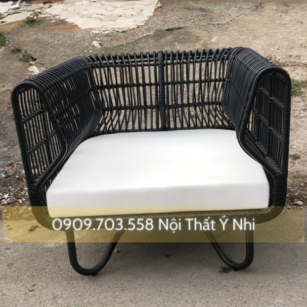 Ghế resot khung nhôm sơn tĩnh điện đan nhựa giả mây 