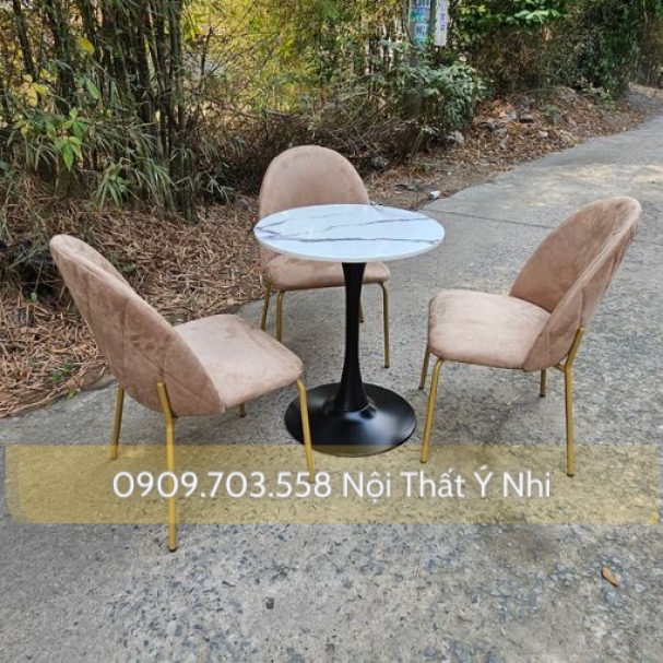 Ghế sắt bọc nệm da nhà hàng, quán ăn, resot