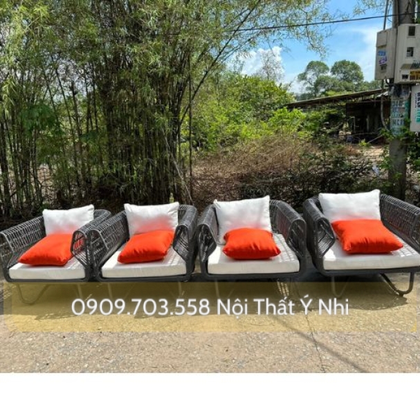 Ghế sofa cafe nhựa giả mây