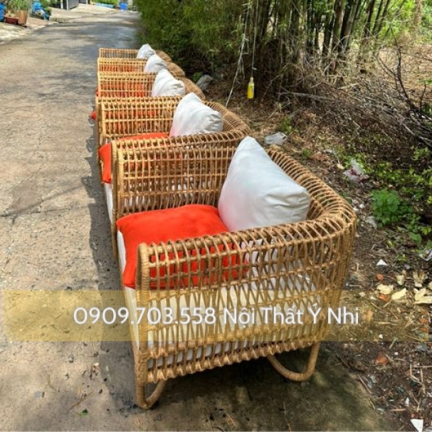 Ghế sofa cafe nhựa giả mây cao cấp