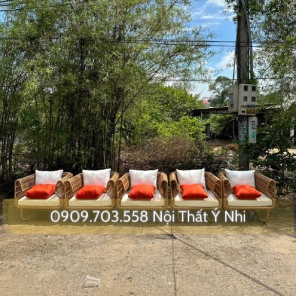 Ghế sofa cafe nhựa giả mây cao cấp