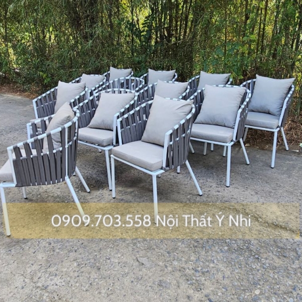 Lô ghế khung sắt đan sợi dây dù