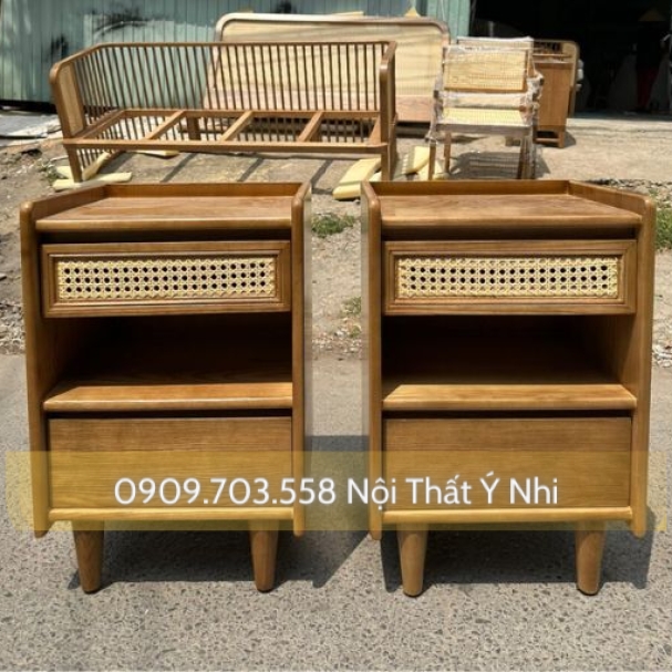 Tab Đầu Giường Gỗ Mây